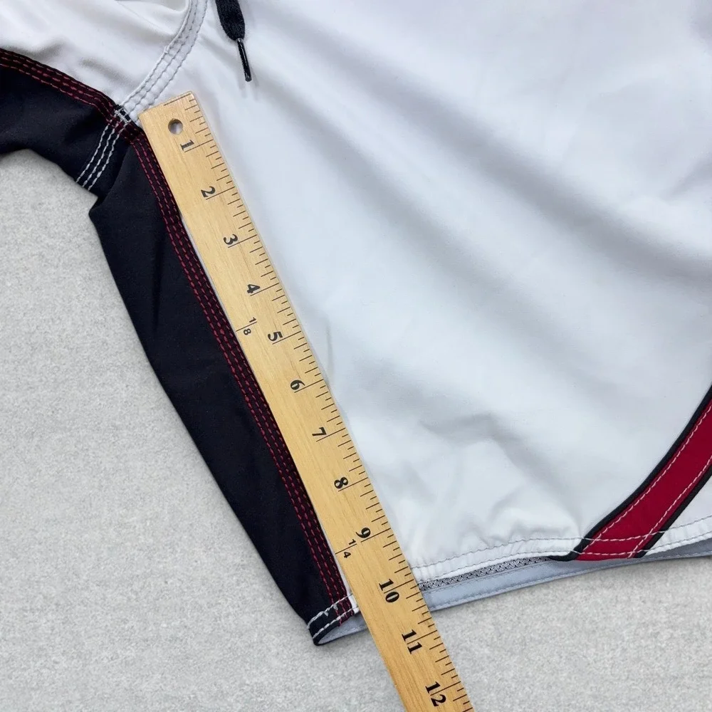 Vintage Billabong Andy Irons Boardshorts Mens 36 White Red Rising Sun Lined Y2K